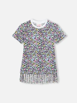 Abbey-Kleid für Mädchen mit Fransen und Animal-Print