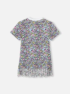 Abbey-Kleid für Mädchen mit Fransen und Animal-Print