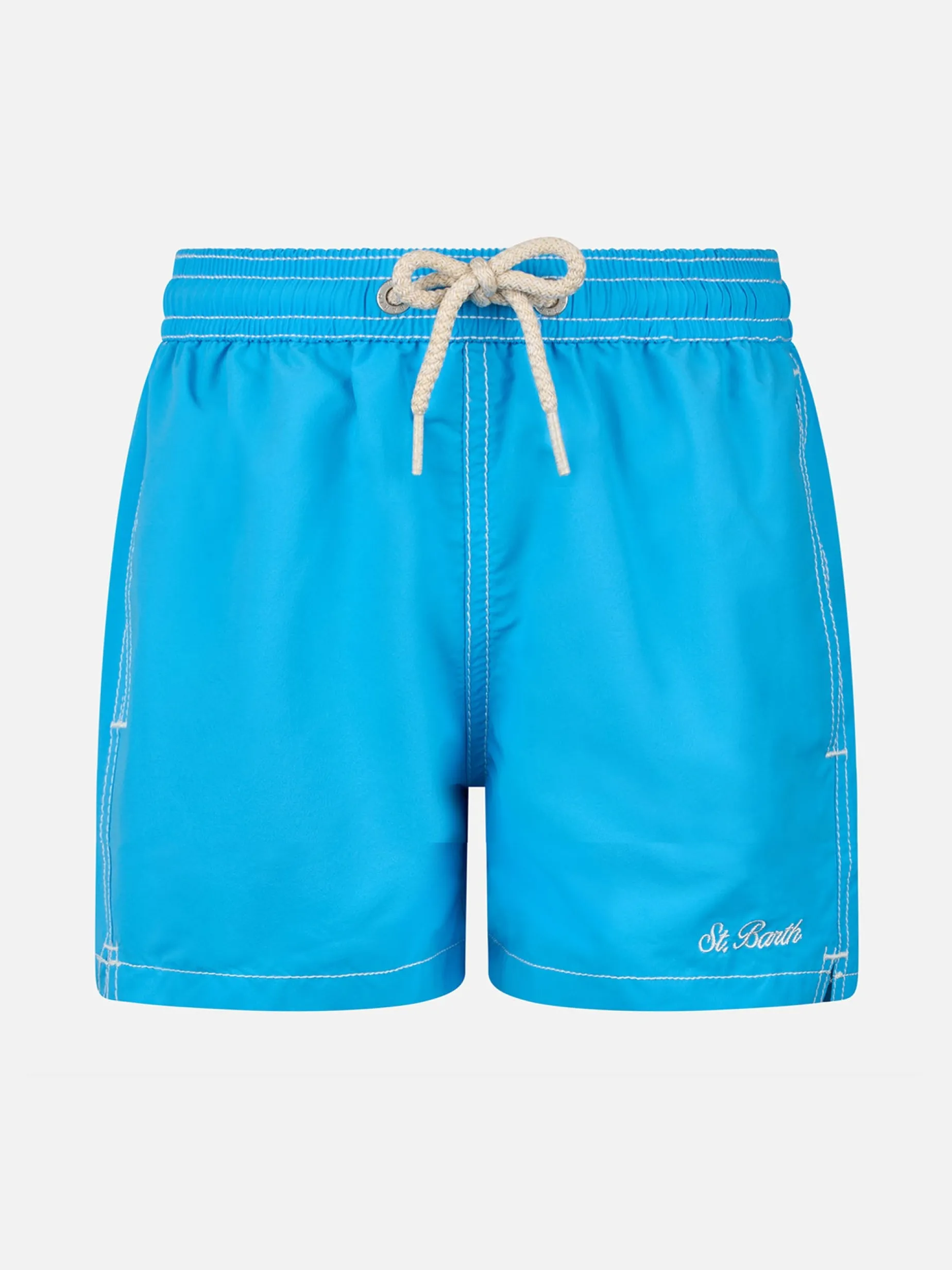 Aquablaue mittellange Badeshorts für Jungen Patmos Jr