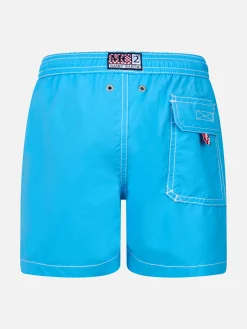 Aquablaue mittellange Badeshorts für Jungen Patmos Jr