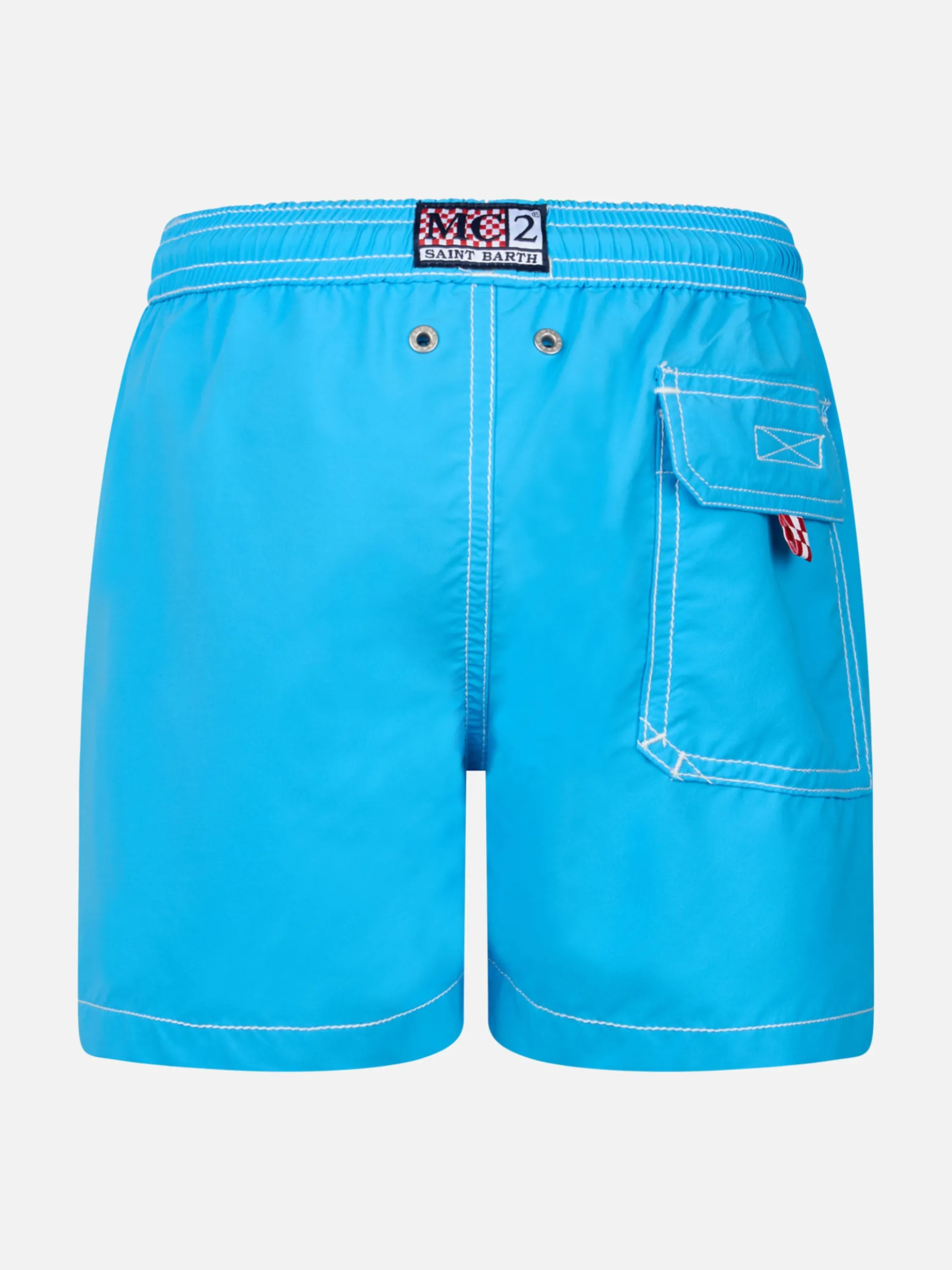Aquablaue mittellange Badeshorts für Jungen Patmos Jr