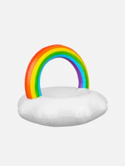 Aufblasbarer Schwimmkörper mit Regenbogen und Wolken