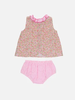 Baby Hanna Rose Baumwollkleid Abbie mit Oberteil und Pumphose | HERGESTELLT AUS LIBERTY-STOFF