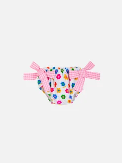Baby-Badehose aus Frottee für Mädchen mit Gänseblümchen-Print
