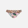 Baby-Strandslip mit Volant im Leopardenmuster und tropischem Muster