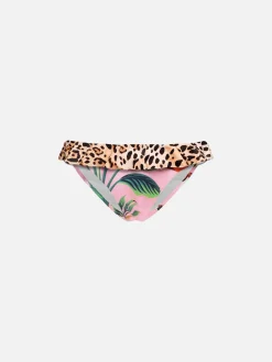 Baby-Strandslip mit Volant im Leopardenmuster und tropischem Muster