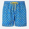 Badeshorts aus leichtem Stoff für Herren mit Ducky- und Napoli-Logo-Aufdruck | SSC NAPOLI SPECIAL EDITION