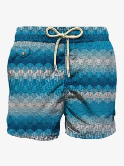Badeshorts aus leichtem Stoff mit optischem Aufdruck