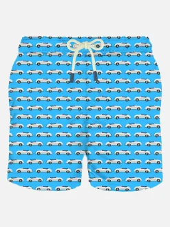 Badeshorts aus leichtem Stoff mit Mikroprint „Cars“.
