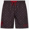 Badeshorts aus leichtem Stoff für Herren mit Milan-Logo-Aufdruck und Patch | AC MILAN SPECIAL EDITION