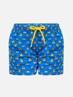 Badeshorts aus leichtem Stoff für Jungen mit Ducky- und Napoli-Logo-Aufdruck | SSC NAPOLI SPECIAL EDITION
