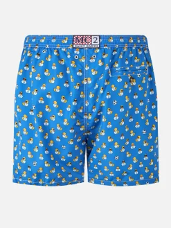 Badeshorts aus leichtem Stoff für Herren mit Ducky- und Napoli-Logo-Aufdruck | SSC NAPOLI SPECIAL EDITION