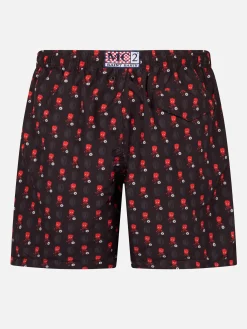Badeshorts aus leichtem Stoff für Herren mit Milan-Logo-Aufdruck und Patch | AC MILAN SPECIAL EDITION
