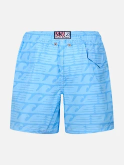 Badeshorts aus leichtem Stoff für Jungen mit Lazio-Aufdruck | SS LAZIO SPECIAL EDITION