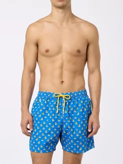 Badeshorts aus leichtem Stoff für Herren mit Ducky- und Napoli-Logo-Aufdruck | SSC NAPOLI SPECIAL EDITION