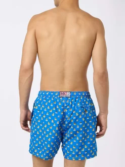 Badeshorts aus leichtem Stoff für Herren mit Ducky- und Napoli-Logo-Aufdruck | SSC NAPOLI SPECIAL EDITION