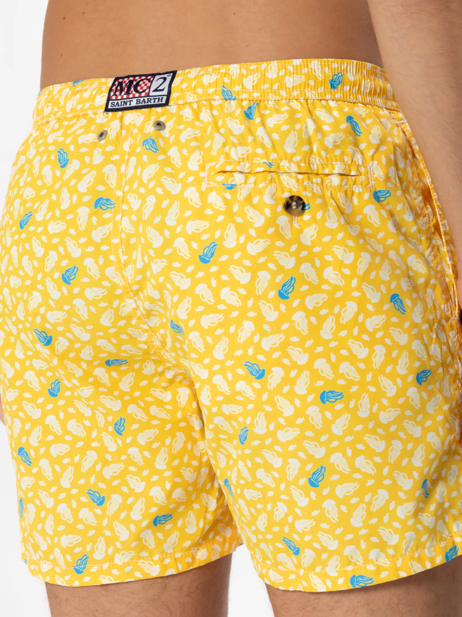 Badeshorts aus leichtem Stoff mit Quallenmuster