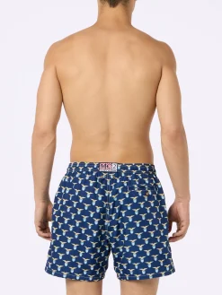 Badeshorts aus leichtem Stoff für Herren mit aufgedrucktem Lazio-Logo | SS LAZIO SPECIAL EDITION