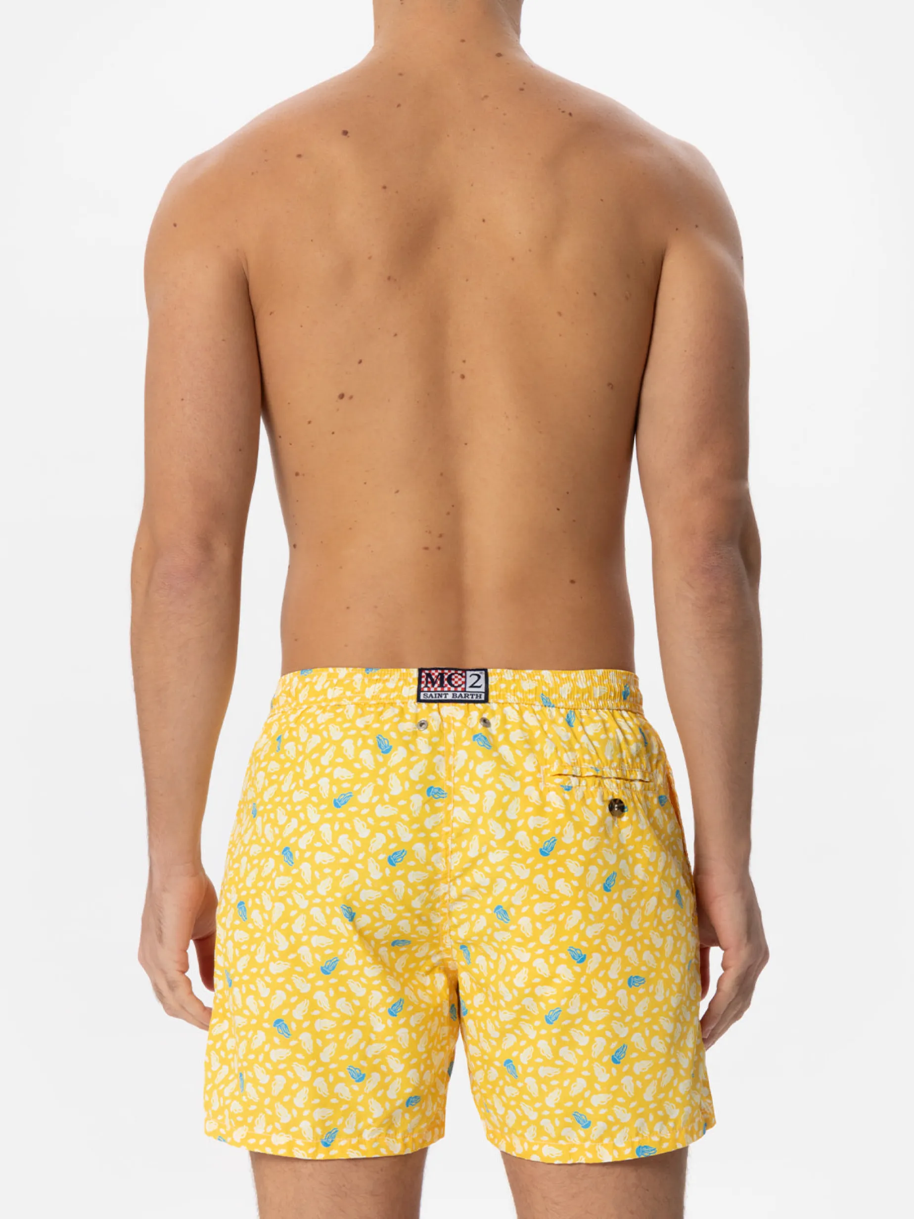 Badeshorts aus leichtem Stoff mit Quallenmuster