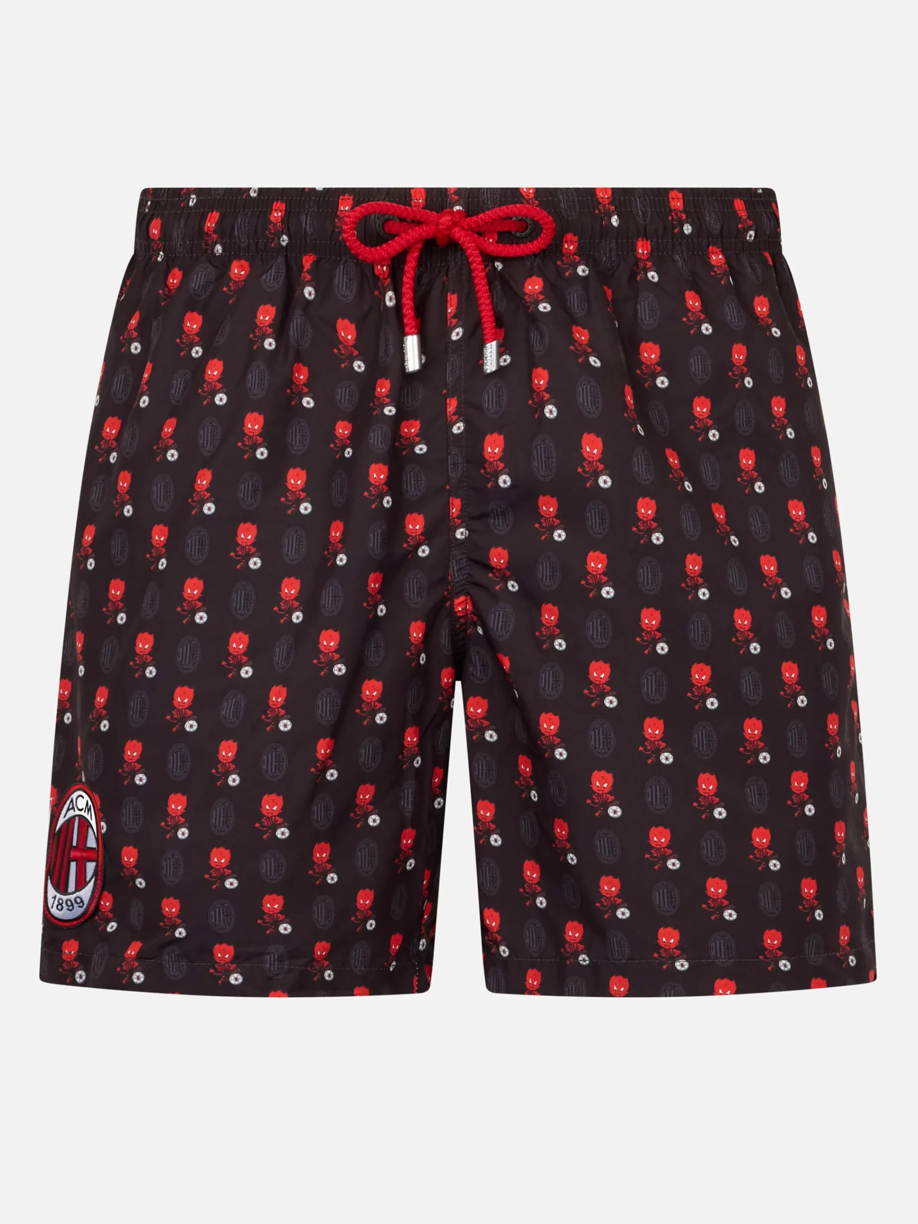 Badeshorts aus leichtem Stoff für Herren mit Milan-Logo-Aufdruck und Patch | AC MILAN SPECIAL EDITION