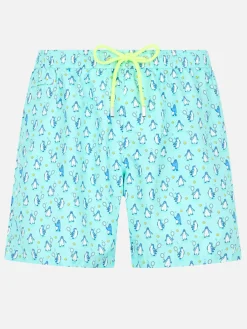 Badeshorts für Herren aus leichtem Stoff Lighting Micro Fantasy mit Pinguin-Print