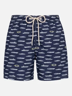 Badeshorts für Herren aus leichtem Stoff Lighting mit Magnum Marine-Aufdruck | MAGNUM MARINE SPECIAL EDITION