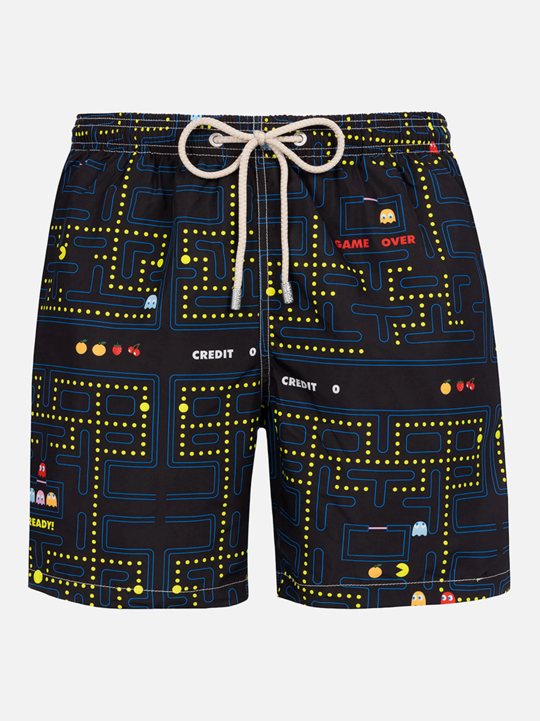 Badeshorts für Herren aus leichtem Stoff Lighting mit Pac-Man-Aufdruck | PAC-MAN SPECIAL EDITION