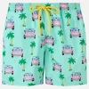 Badeshorts für Herren aus leichtem Stoff Lighting mit Geländewagen-Aufdruck