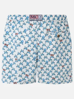Badeshorts für Herren aus leichtem Stoff mit Crab Party- und Napoli-Logo-Aufdruck | SSC NAPOLI SPECIAL EDITION
