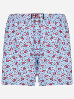 Badeshorts für Herren aus leichtem Stoff Lighting Micro Fantasy mit Hummer-Print