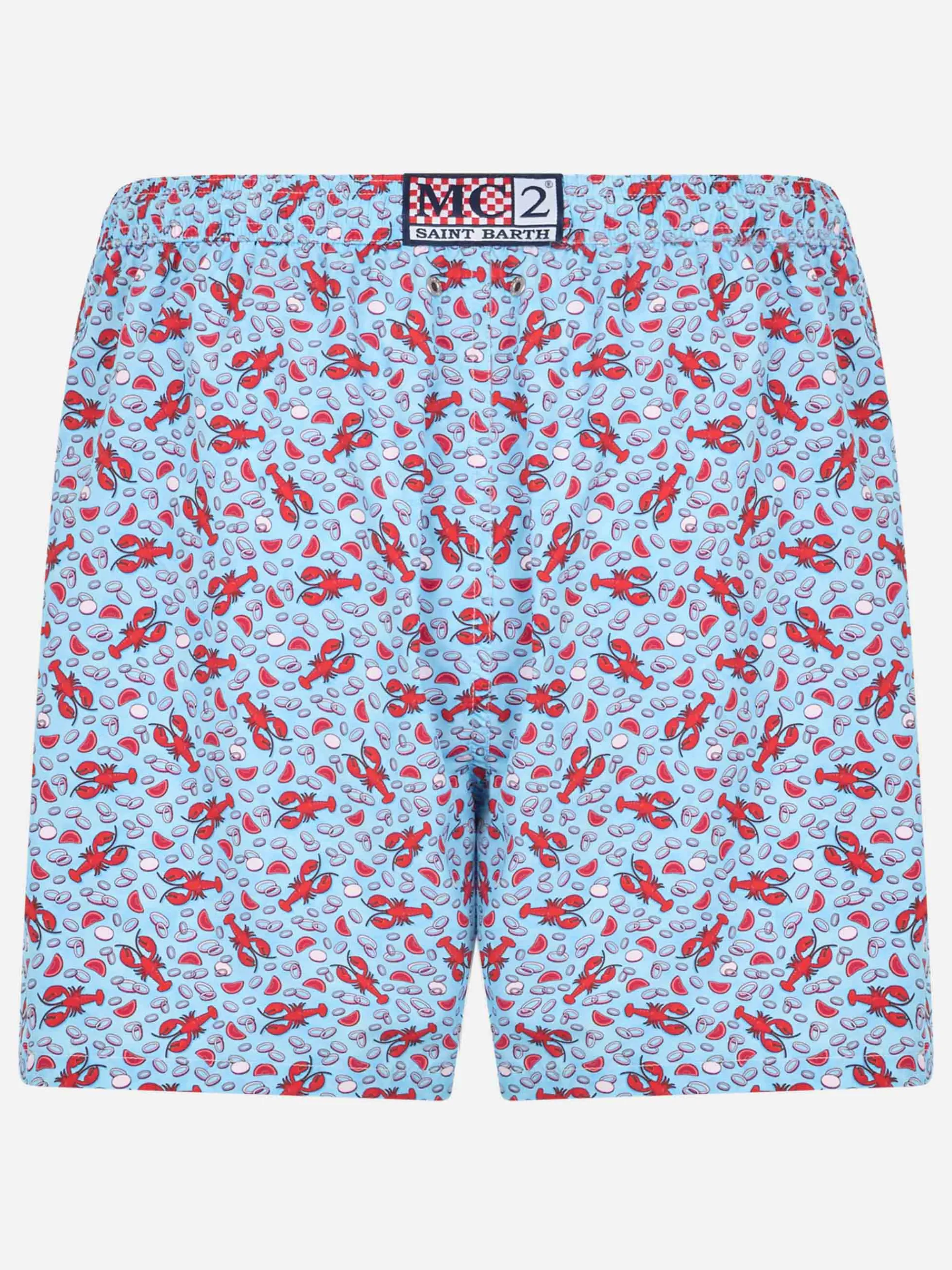Badeshorts für Herren aus leichtem Stoff Lighting Micro Fantasy mit Hummer-Print