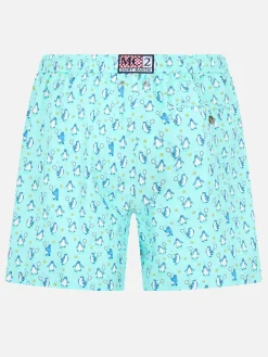 Badeshorts für Herren aus leichtem Stoff Lighting Micro Fantasy mit Pinguin-Print