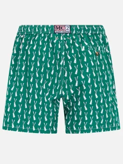 Badeshorts für Herren aus leichtem Stoff Lighting 70 mit Kaninchen-Print