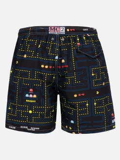 Badeshorts für Herren aus leichtem Stoff Lighting mit Pac-Man-Aufdruck | PAC-MAN SPECIAL EDITION