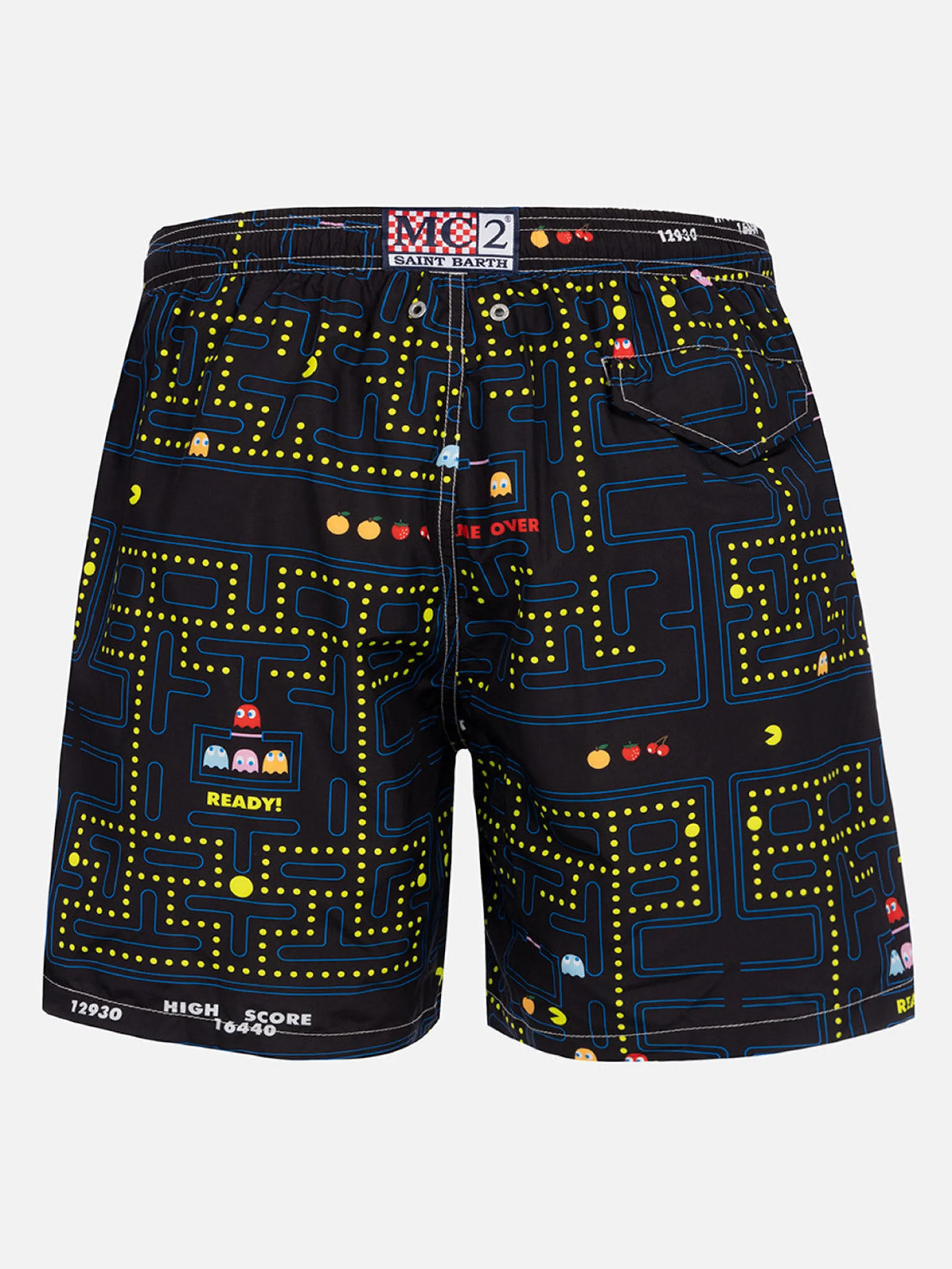 Badeshorts für Herren aus leichtem Stoff Lighting mit Pac-Man-Aufdruck | PAC-MAN SPECIAL EDITION