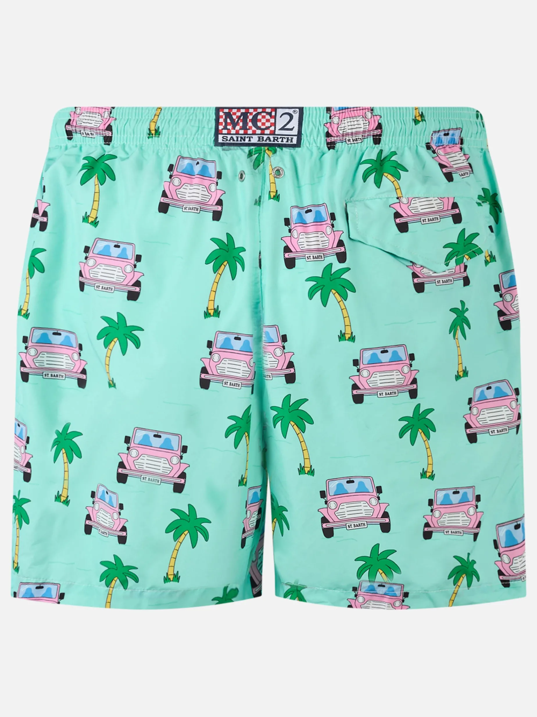 Badeshorts für Herren aus leichtem Stoff Lighting mit Geländewagen-Aufdruck