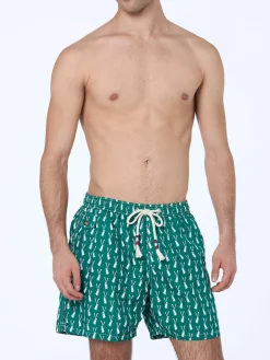 Badeshorts für Herren aus leichtem Stoff Lighting 70 mit Kaninchen-Print