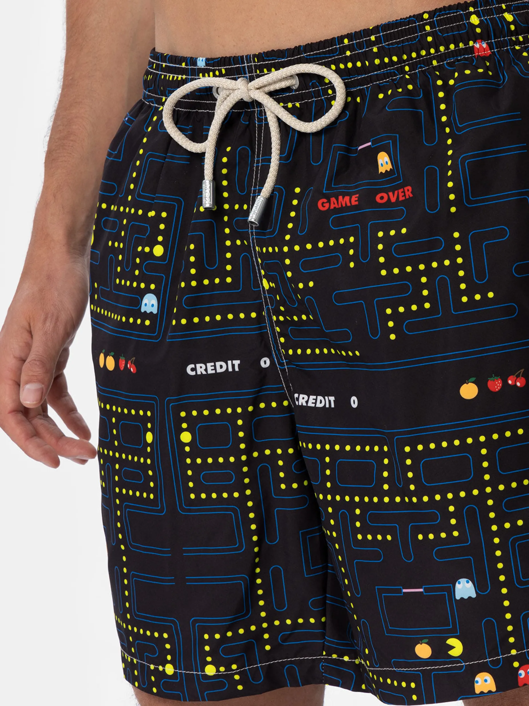 Badeshorts für Herren aus leichtem Stoff Lighting mit Pac-Man-Aufdruck | PAC-MAN SPECIAL EDITION