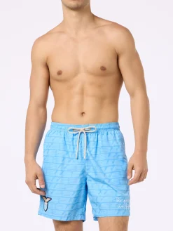 Badeshorts für Herren aus leichtem Stoff „Lighting“ mit Lazio-Aufdruck | SS LAZIO SPECIAL EDITION