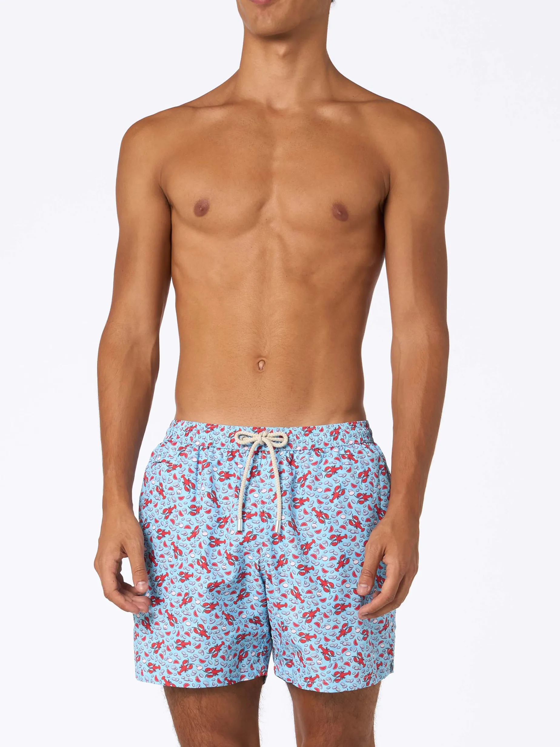 Badeshorts für Herren aus leichtem Stoff Lighting Micro Fantasy mit Hummer-Print