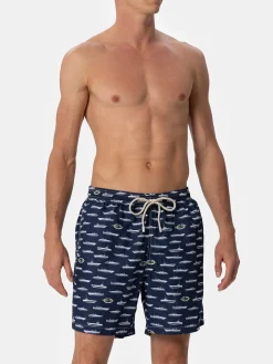 Badeshorts für Herren aus leichtem Stoff Lighting mit Magnum Marine-Aufdruck | MAGNUM MARINE SPECIAL EDITION