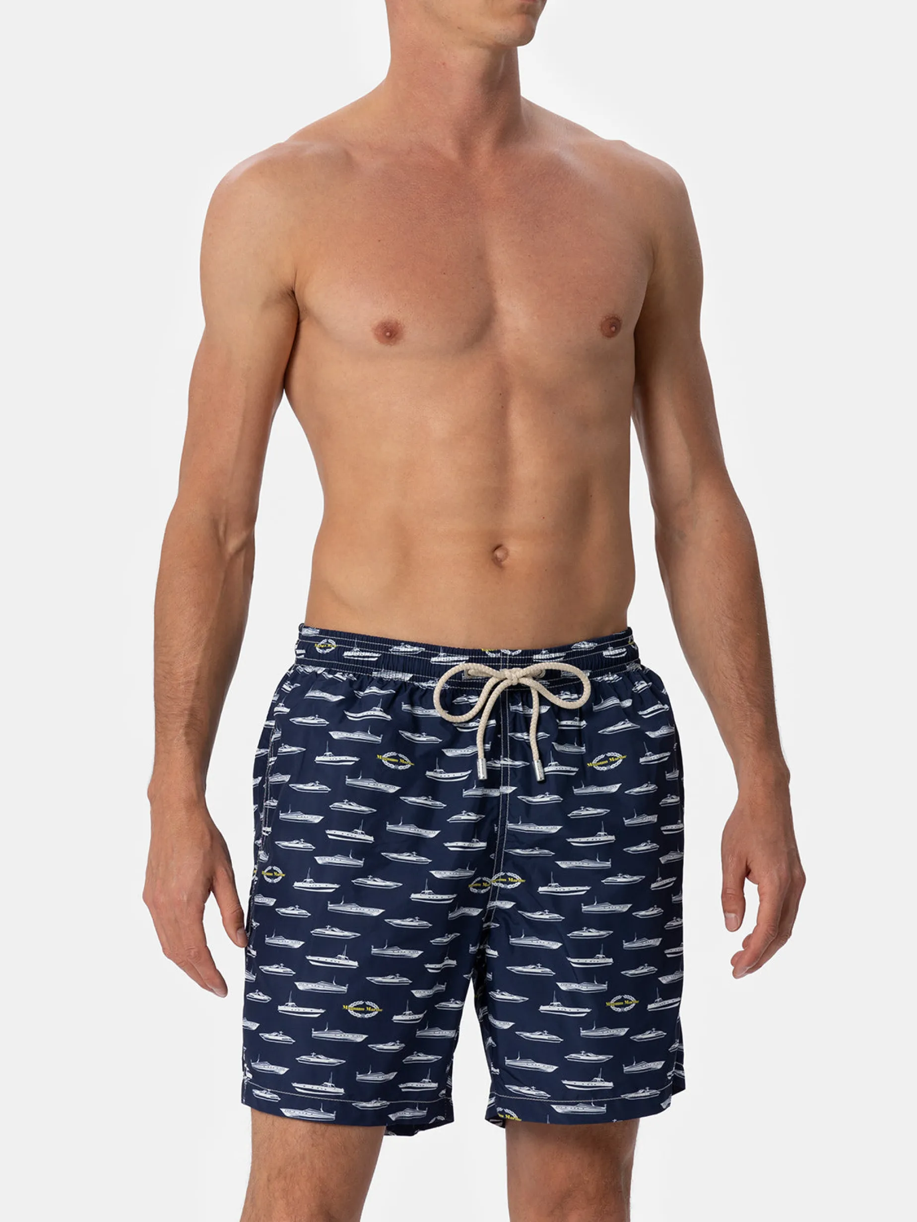 Badeshorts für Herren aus leichtem Stoff Lighting mit Magnum Marine-Aufdruck | MAGNUM MARINE SPECIAL EDITION