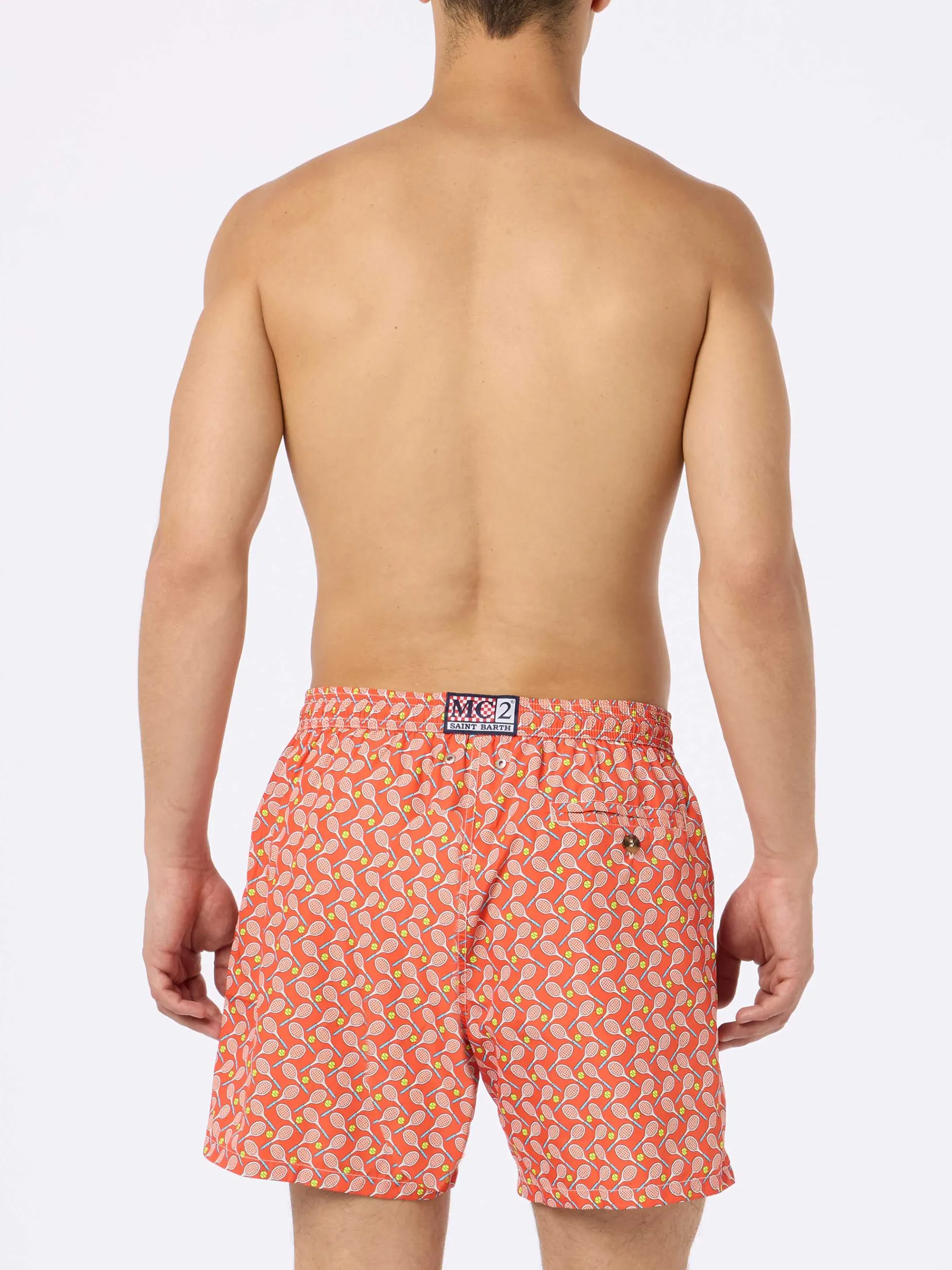 Badeshorts für Herren aus leichtem Stoff Lighting Micro Fantasy mit Tennis-Print