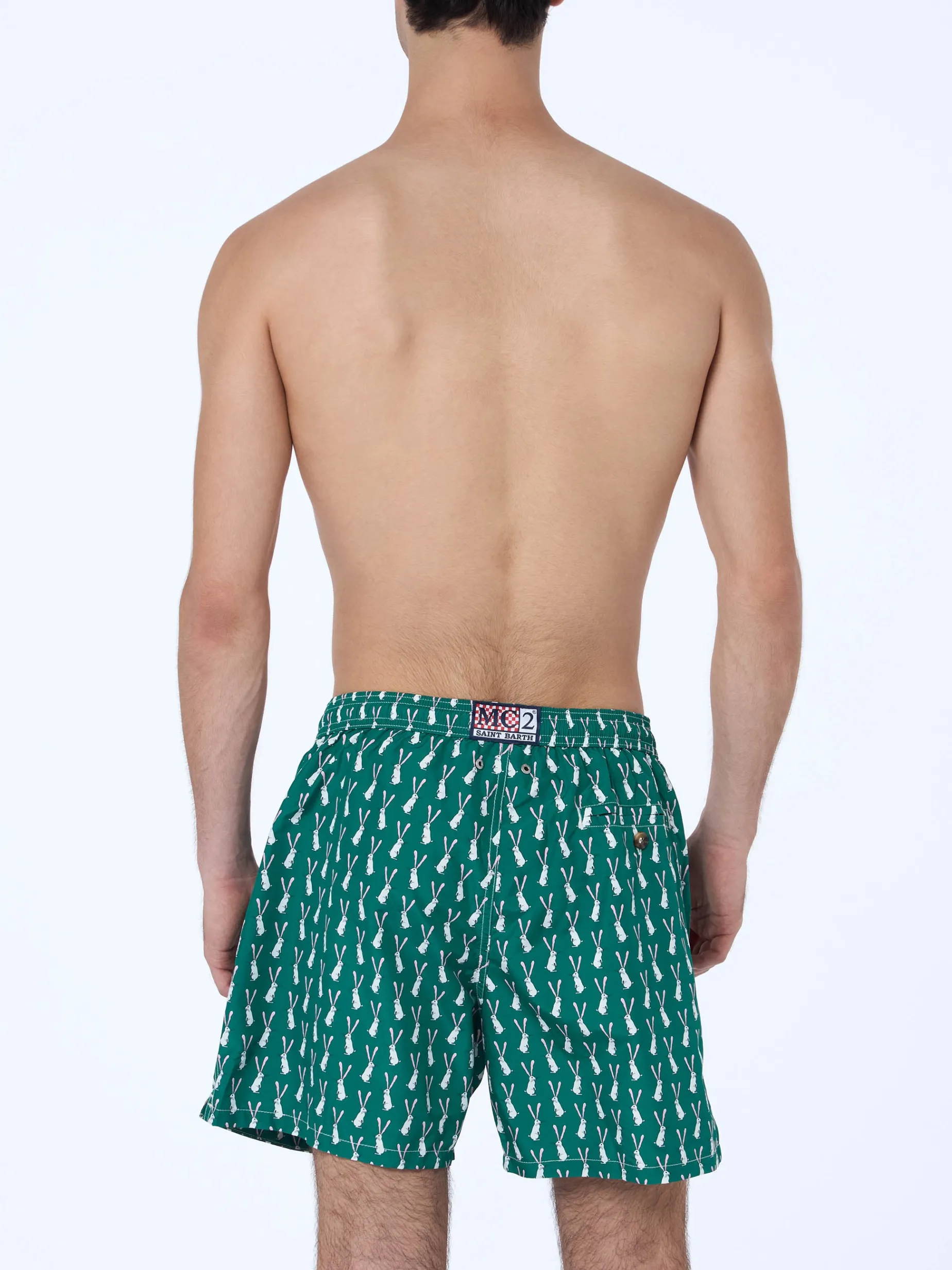 Badeshorts für Herren aus leichtem Stoff Lighting 70 mit Kaninchen-Print