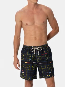 Badeshorts für Herren aus leichtem Stoff Lighting mit Pac-Man-Aufdruck | PAC-MAN SPECIAL EDITION