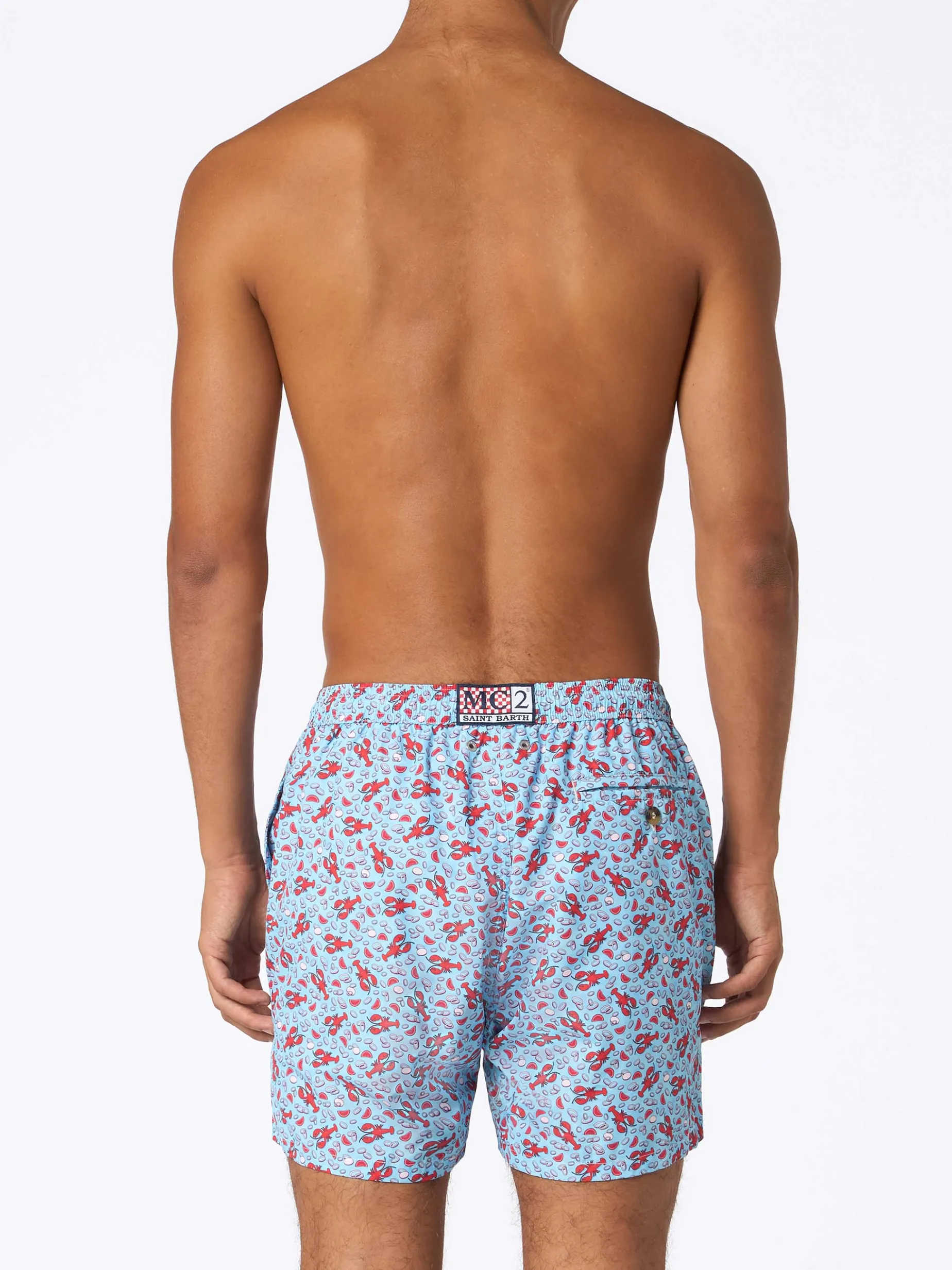 Badeshorts für Herren aus leichtem Stoff Lighting Micro Fantasy mit Hummer-Print