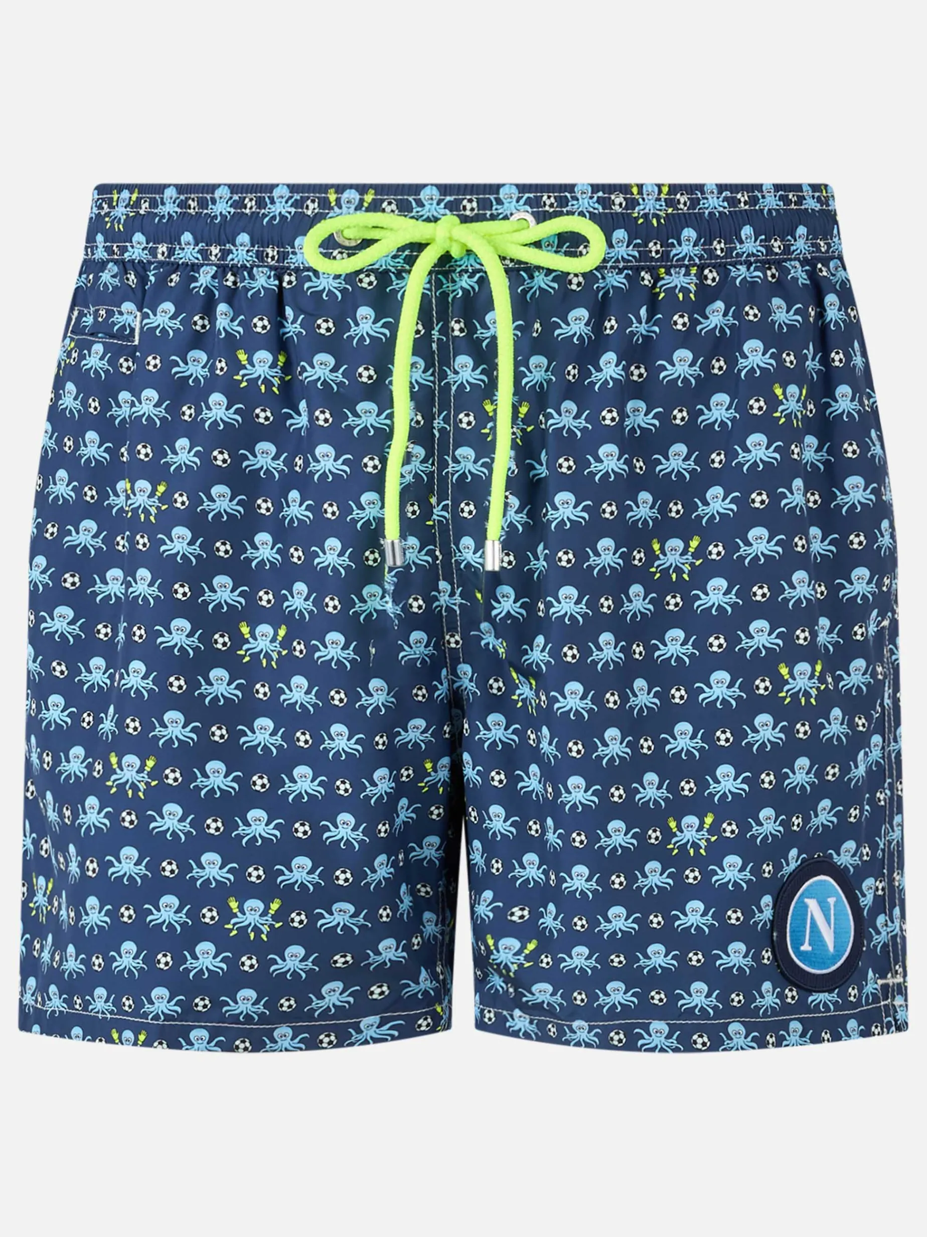 Badeshorts für Herren aus leichtem Stoff mit Tintenfisch- und Napoli-Logo-Aufdruck | SSC NAPOLI SPECIAL EDITION
