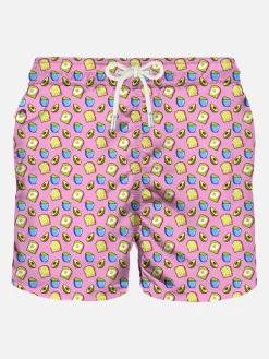 Badeshorts für Herren mit Avocado-Toast-Aufdruck