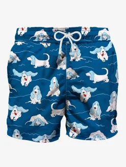 Badeshorts für Herren mit Basset Hound-Motiv