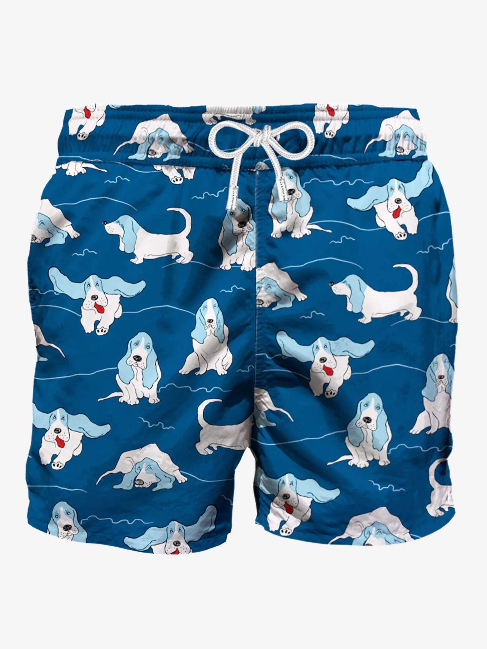 Badeshorts für Herren mit Basset Hound-Motiv